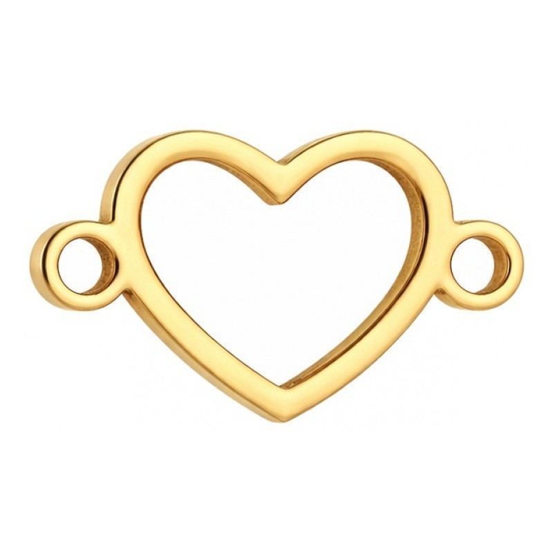 Connecteur Coeur en Acier Inoxydable Doré 16x10mm