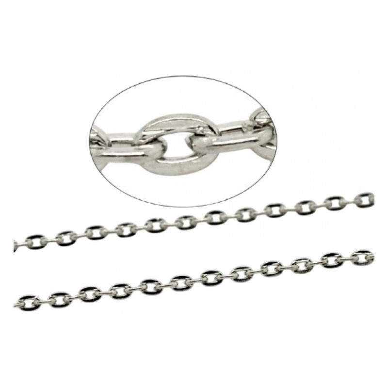 10 Mètres de Chaine à Maille Argentée 3x2mm