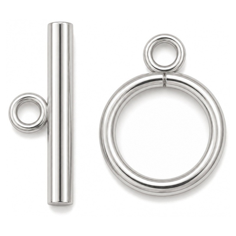 Fermoir Toggle Argenté en Acier Inoxydable pour Bracelet 15mm