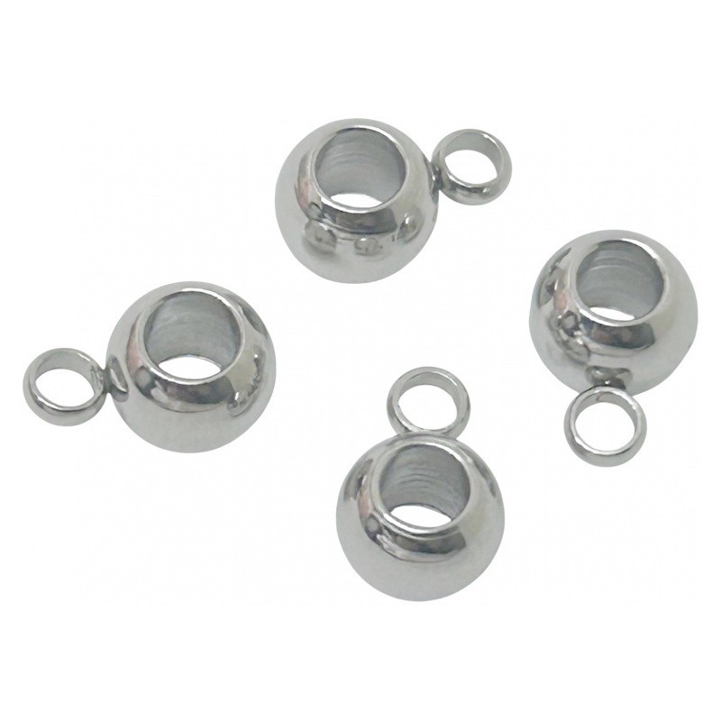 4 Bélières en Acier Inoxydable Argenté pour Pendentif 6mm