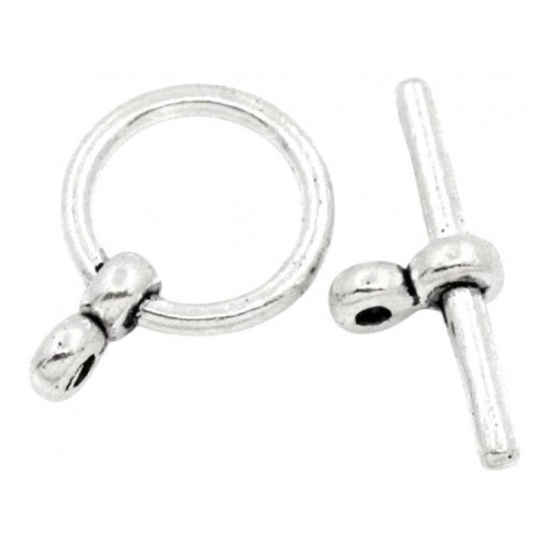7 Fermoirs Toggle Argenté pour Bracelet 17x12mm