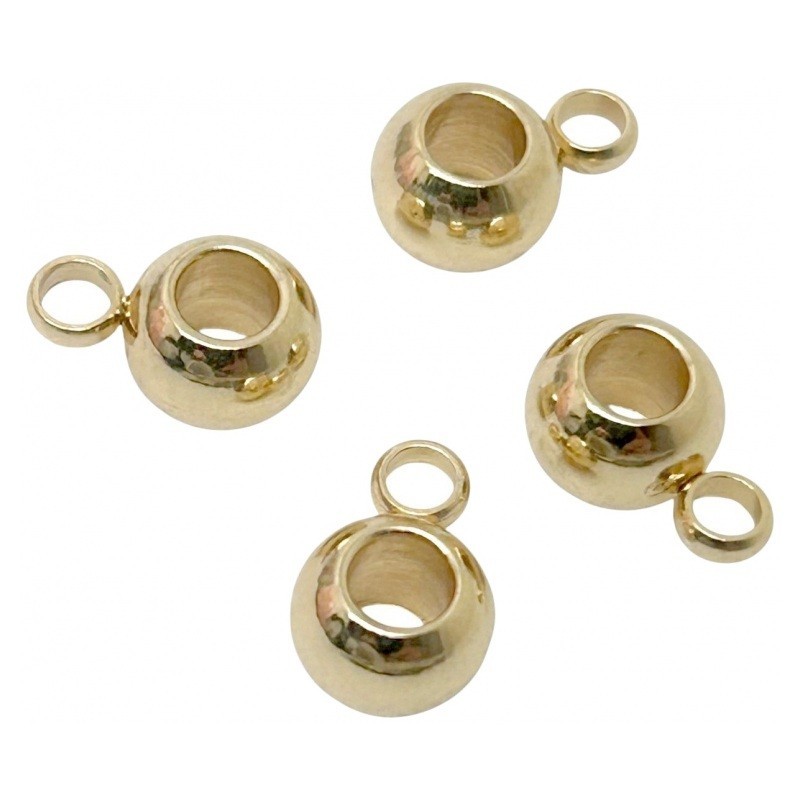 4 Bélières en Acier Inoxydable Doré pour Pendentif 6mm
