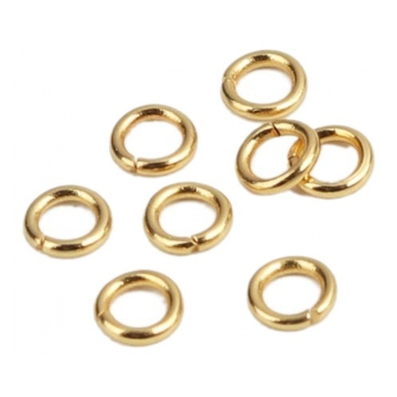 50 Anneaux de Jonction Ouverts en Acier Inoxydable Doré 4mm