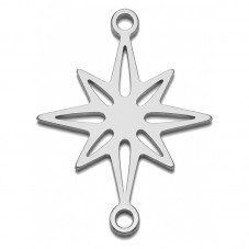 2 Connecteurs Étoile en Acier Inoxydable 18x14mm pour la Création de Bijoux Fantaisie - DIY