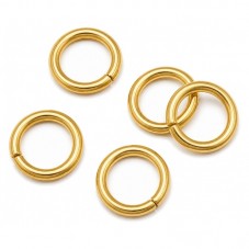 50 Anneaux de Jonction Ouverts en Acier Inoxydable Doré 5mm pour la Création de Bijoux Fantaisie - DIY