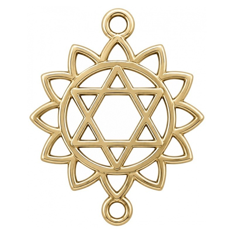 4 Connecteurs Chakra Mandala Métal Doré 20x15mm