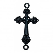 4 Connecteurs Croix Noire Gothique Halloween 30x16mm pour la Création de Bijoux Fantaisie - DIY