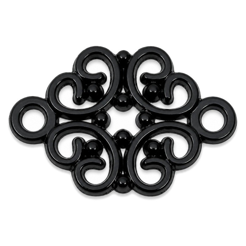 4 Connecteurs Ajouré Noir 20x13mm
