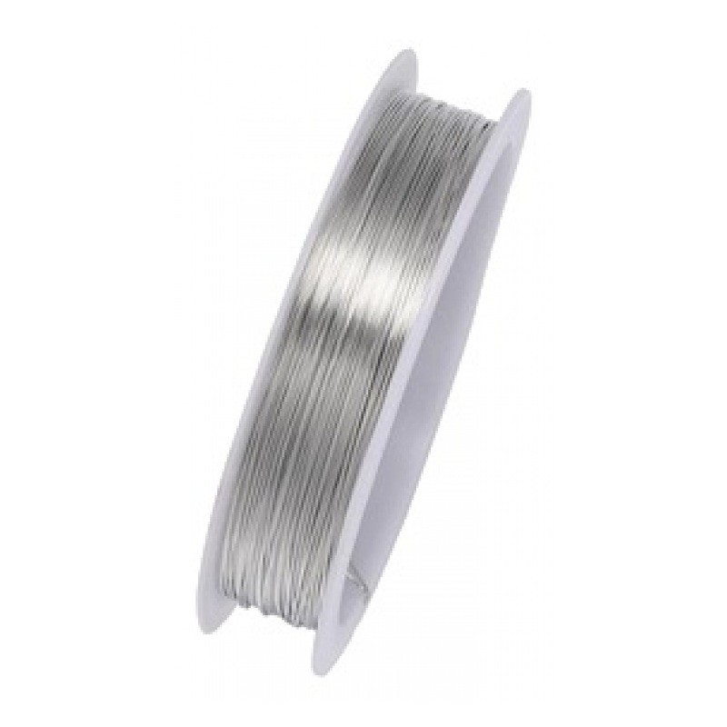 20 Mètres de Fil de Cuivre Argenté 0,20mm