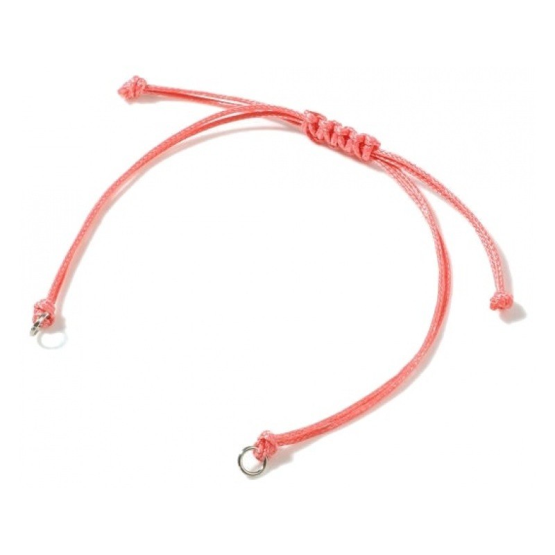 2 Bracelets Connecteurs en Cordon Ciré Tressé Réglable Rose 14cm