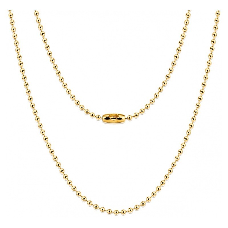 Collier Chaîne à Bille en Métal Doré 70cm