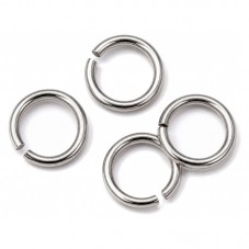 75 Anneaux de Jonction Ouverts en Acier Inoxydable Argenté 8mm pour la Création de Bijoux Fantaisie - DIY