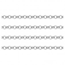 2 Mètres de Chaine Maille Ronde Platine 2mm pour la Création de Bijoux Fantaisie - DIY