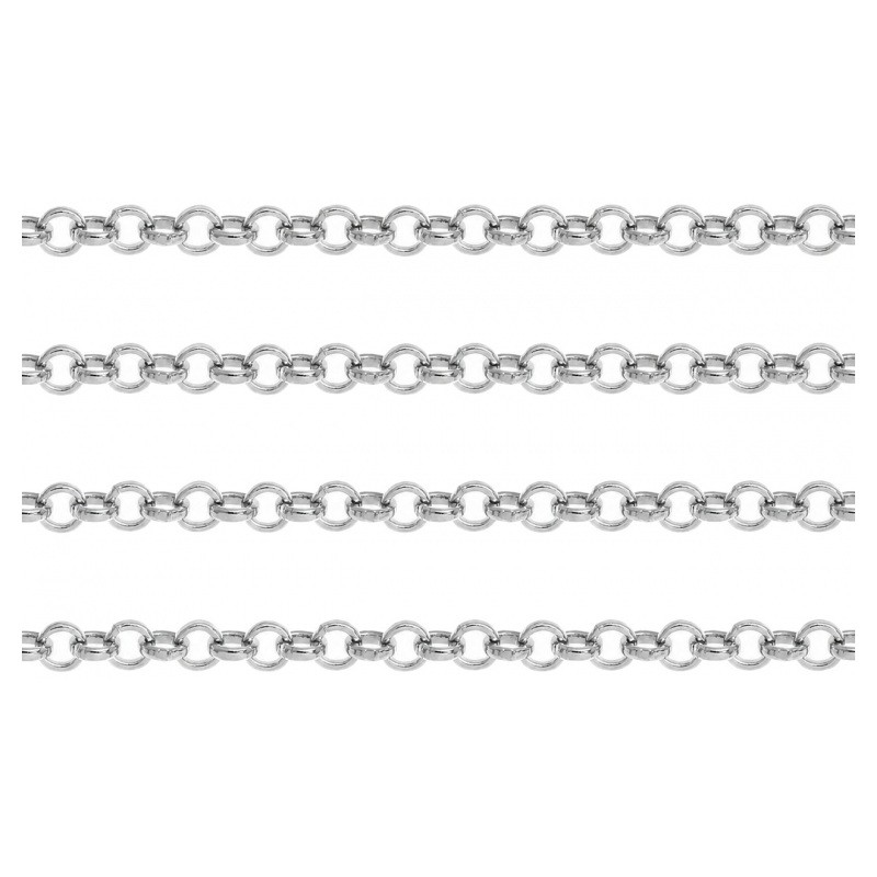 2 Mètres de Chaine Maille Ronde Platine 2mm