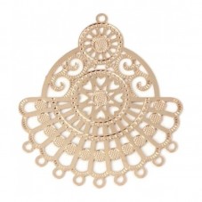 2 Connecteurs Estampe Filigrane Ajouré Doré 35x32mm pour la Création de Bijoux Fantaisie - DIY