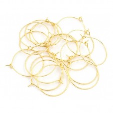 10 Supports soit 5 Paires de Boucle d'Oreille Créole en Acier Inoxydable Argenté ou Doré 40mm