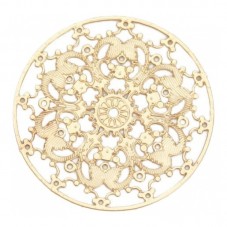 2 Connecteurs Estampe Filigrane Ajouré Doré 25mm pour la Création de Bijoux Fantaisie - DIY