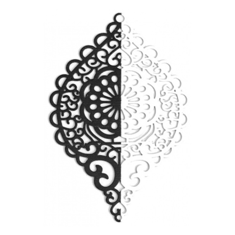 Connecteur Filigrane Ajouré Noir et Blanc 58x37mm