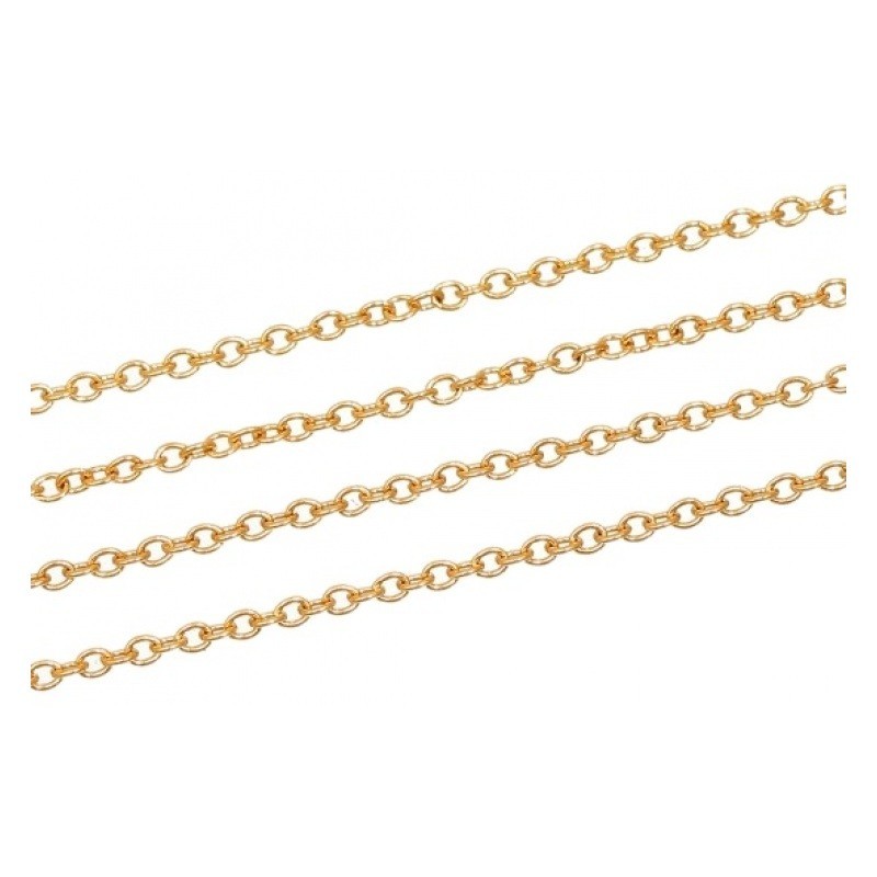 1 Mètre de Chaine à Mailles Fines en Acier Inoxydable Doré 2x1,6mm