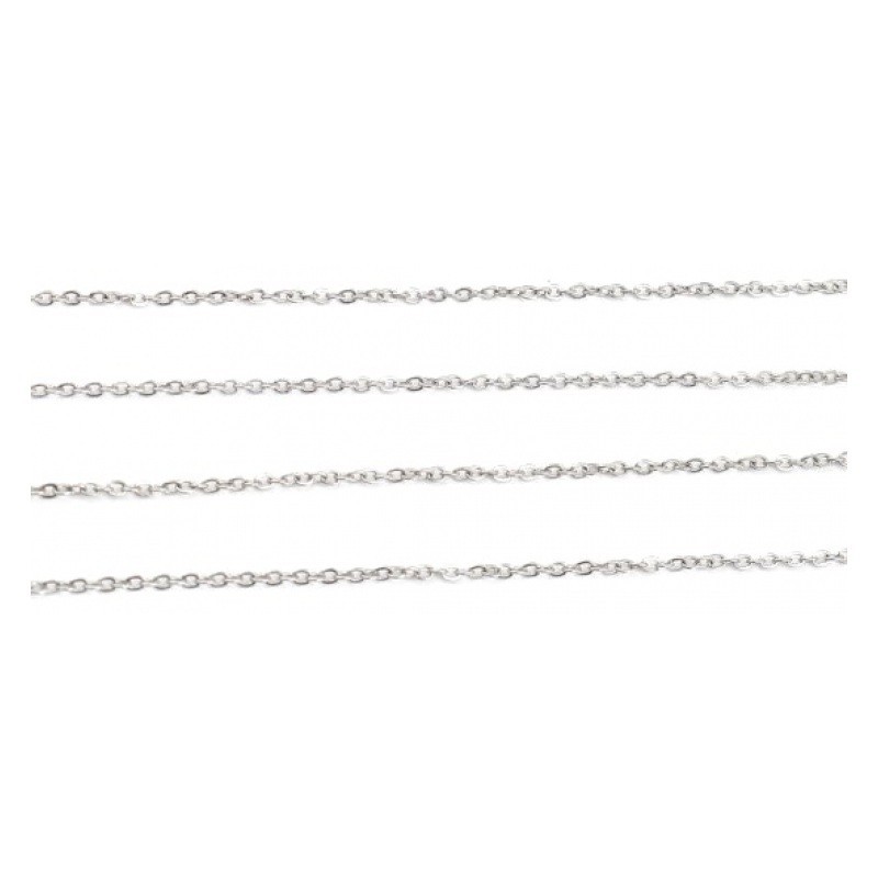 2 Mètres de Chaine Fine à Mailles en Acier Inoxydable Platine 1,6mm