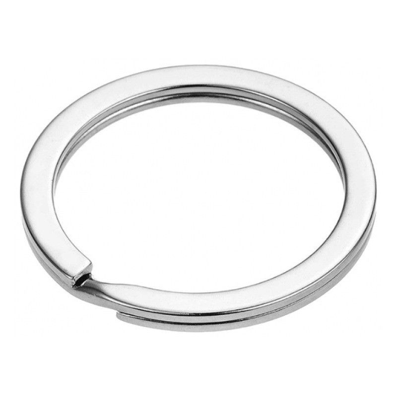 2 Anneaux Porte-Clés en Acier Inoxydable Argenté 30mm