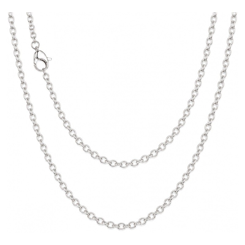 Collier Chaîne à Maille Argenté 3x2mm - 42,5cm de Longueur