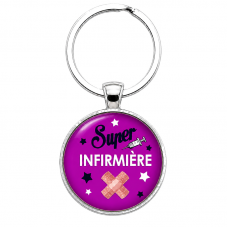 Porte-Clé "Super Infirmière" Cadeau Original Anniversaire Noël pour la Création de Bijoux Fantaisie - DIY