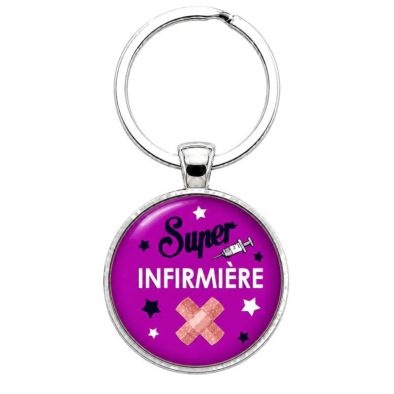 Porte-Clé "Super Infirmière" Cadeau Original Anniversaire Noël