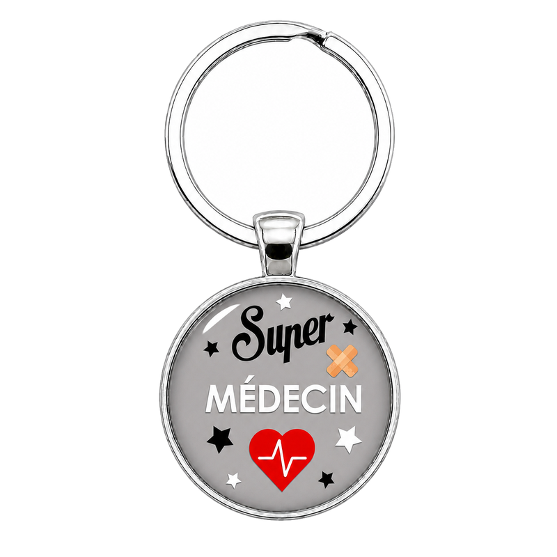 Porte-Clé "Super Médecin" Cadeau Original Anniversaire Noël