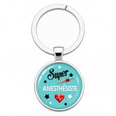 Porte-Clé "Super Anesthésiste" Cadeau Original Anniversaire Noël pour la Création de Bijoux Fantaisie - DIY