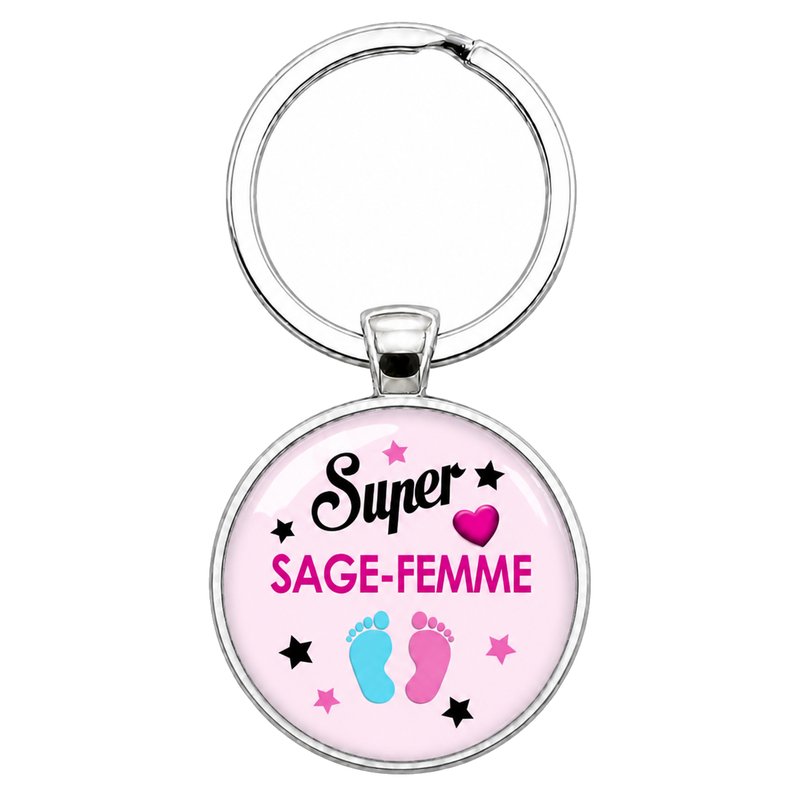 Porte-Clé "Super Sage-Femme" Cadeau Original Anniversaire Noël