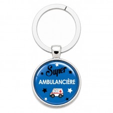 Porte-Clé "Super Ambulancière" Cadeau Original Anniversaire Noël pour la Création de Bijoux Fantaisie - DIY