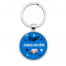 Porte-Clé "Super Ambulancière" Cadeau Original Anniversaire Noël pour la Création de Bijoux Fantaisie - DIY