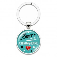 Porte-Clé "Super Chirurgienne" Cadeau Original Anniversaire Noël pour la Création de Bijoux Fantaisie - DIY