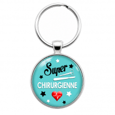 Porte-Clé "Super Chirurgienne" Cadeau Original Anniversaire Noël pour la Création de Bijoux Fantaisie - DIY