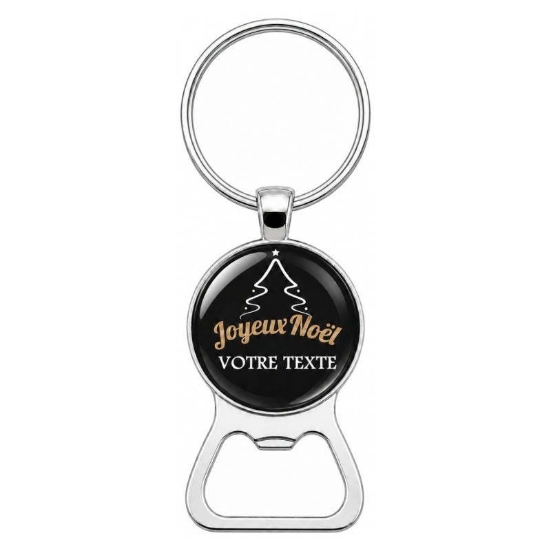 Porte-Clé Décapsuleur "Joyeux Noël VOTRE TEXTE" Cadeau de Noël Original