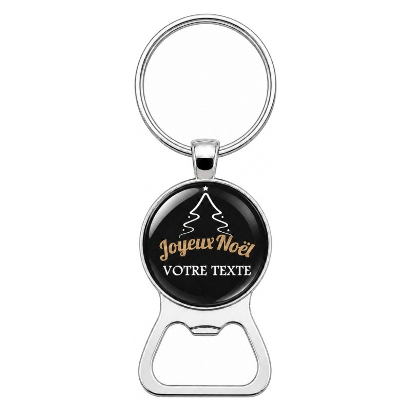 Porte-Clé Décapsuleur "Joyeux Noël VOTRE TEXTE" Cadeau de Noël Original