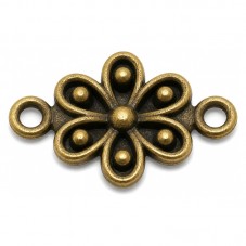 5 Connecteurs Fleur Bronze 17x11mm pour la Création de Bijoux Fantaisie - DIY