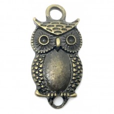 2 Connecteurs Hibou Bronze 26x12mm pour la Création de Bijoux Fantaisie - DIY