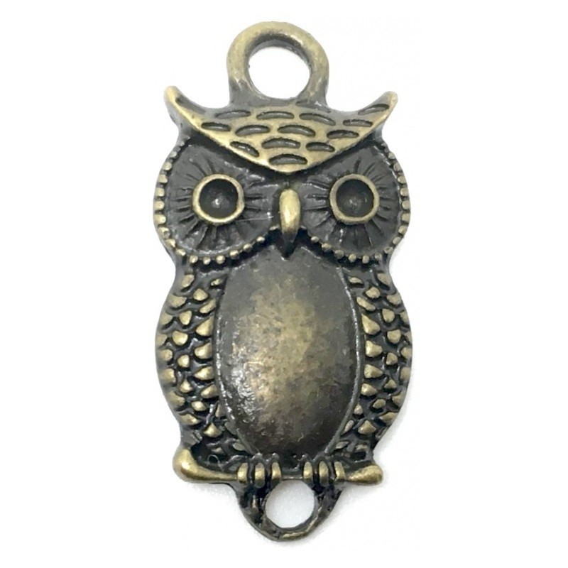 2 Connecteurs Hibou Bronze 26x12mm