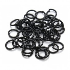 100 Anneaux de Jonction Ouverts Noirs 6mm pour la Création de Bijoux Fantaisie - DIY