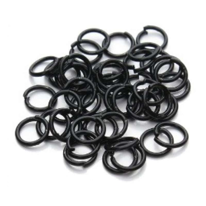 100 Anneaux de Jonction Ouverts Noirs 6mm