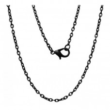 Collier Chaîne à Maille Noire 3x2mm - 50cm de Longueur pour la Création de Bijoux Fantaisie - DIY