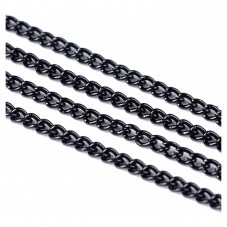 1 Mètre de Chaine à Maille Noire 2mm pour la Création de Bijoux Fantaisie - DIY