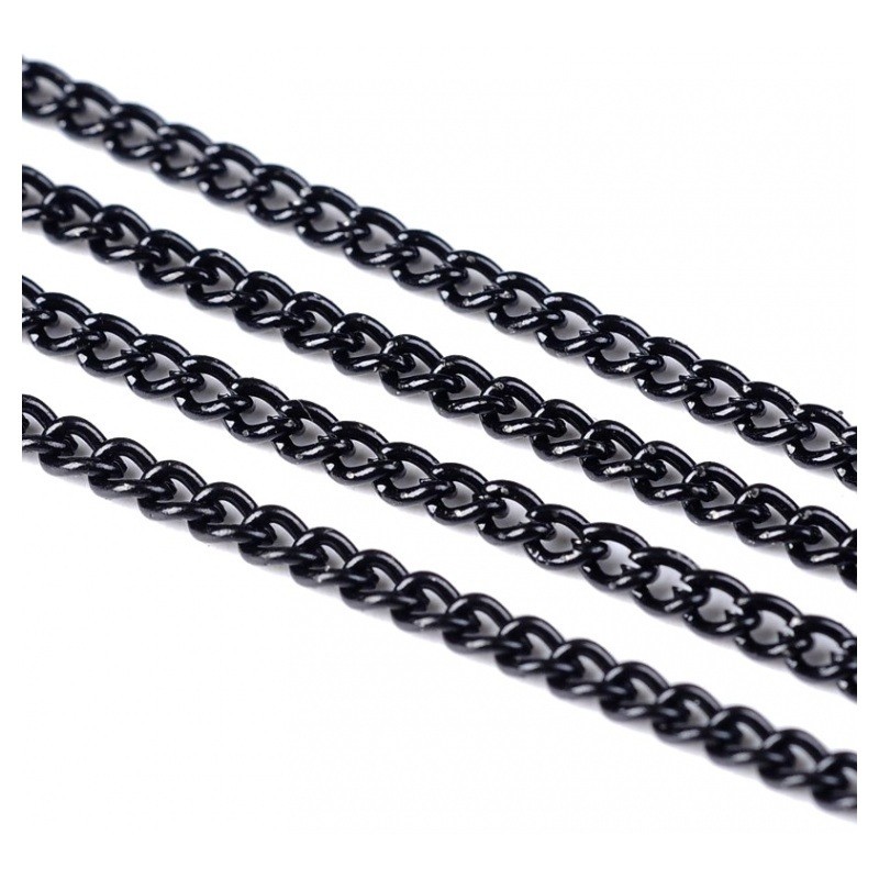 1 Mètre de Chaine à Maille Noire 2mm