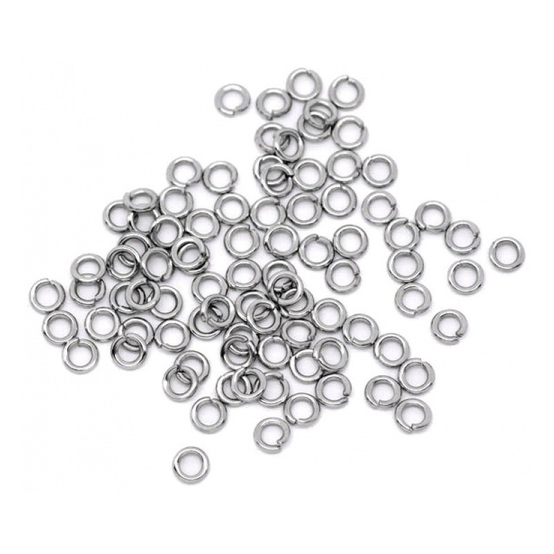 500 Anneaux de Jonction Ouverts en Acier Inoxydable Argenté 4mm