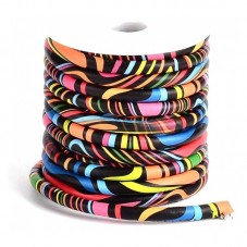 1 Mètre de Cordon Cuir Véritable Multicolore 6mm pour la Création de Bijoux Fantaisie - DIY