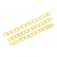 10 Chaînes, Chaînettes d'Extension Doré 50mm pour la Création de Bijoux Fantaisie - DIY