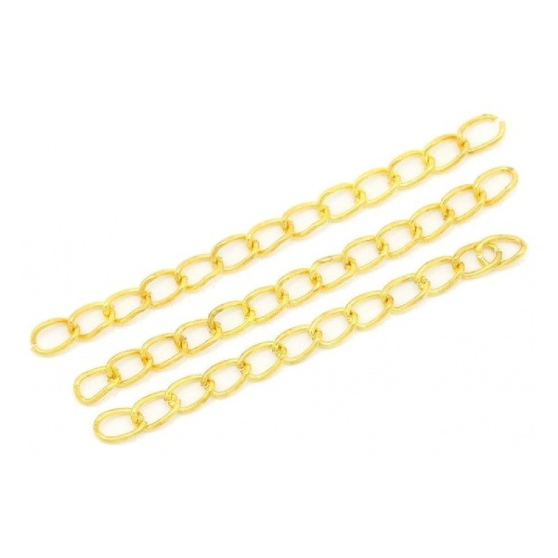 10 Chaînes, Chaînettes d'Extension Doré 50mm