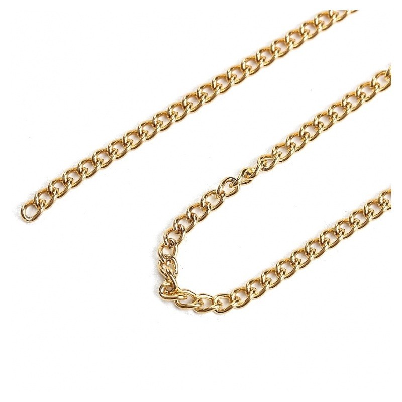 1 Mètre de Chaine à Mailles en Acier Inoxydable Doré 4x3mm